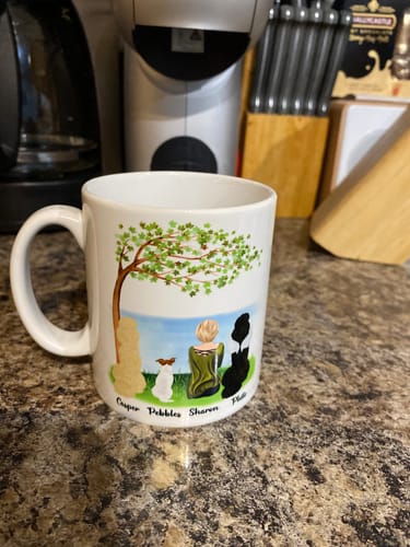 Customer photo review of Girl & Dogs - Life is better with a dog Personalised Mug