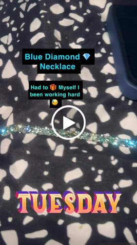 Customer video review of 6MM Blue Moissanite Tennis Chain 14K Gold