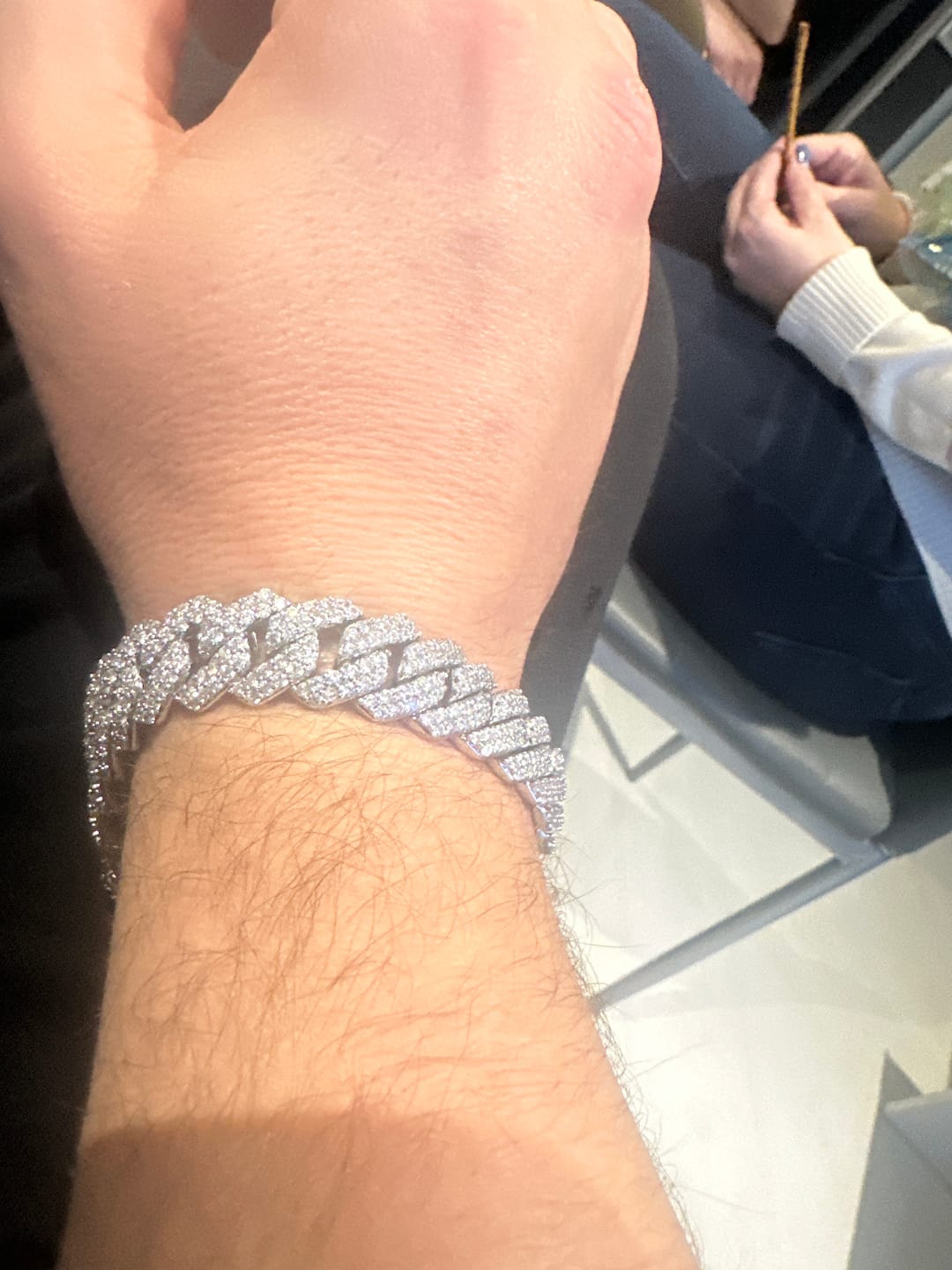 Customer photo review of 14mm Monaco Bracelet - White Gold