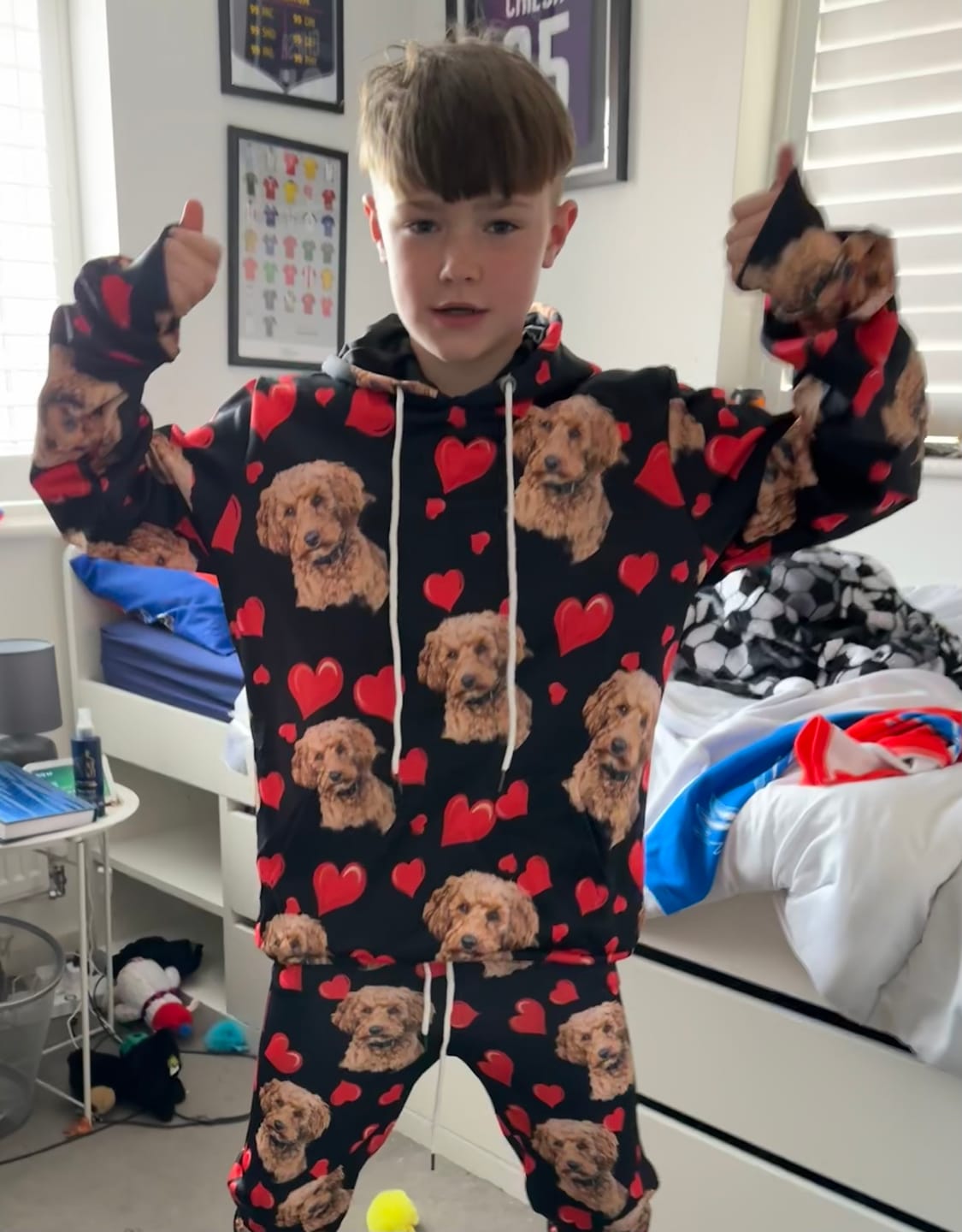 Customer photo review of Custom Your Own Sweatpants With Your Pet Face