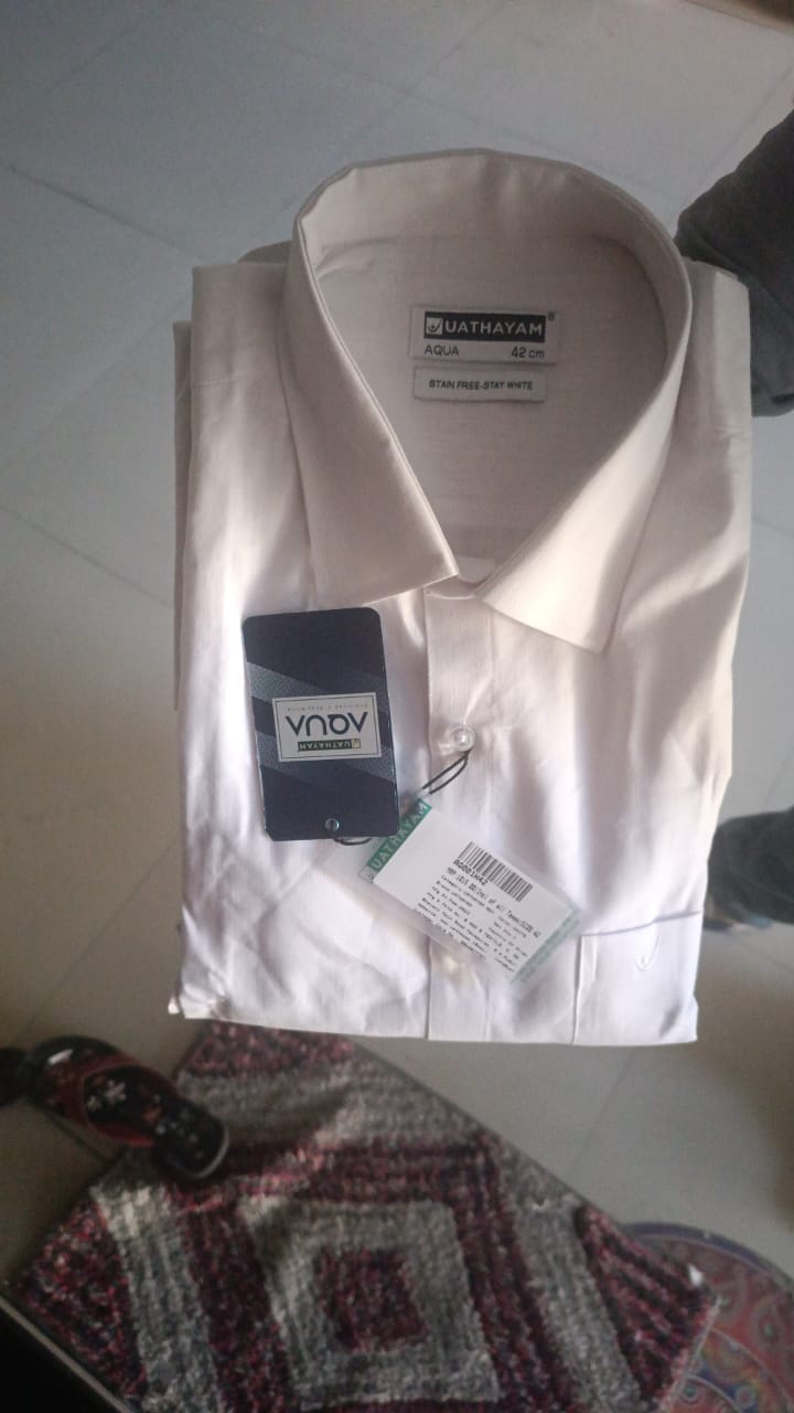 Customer photo review of AQUA Stain Free White Shirts