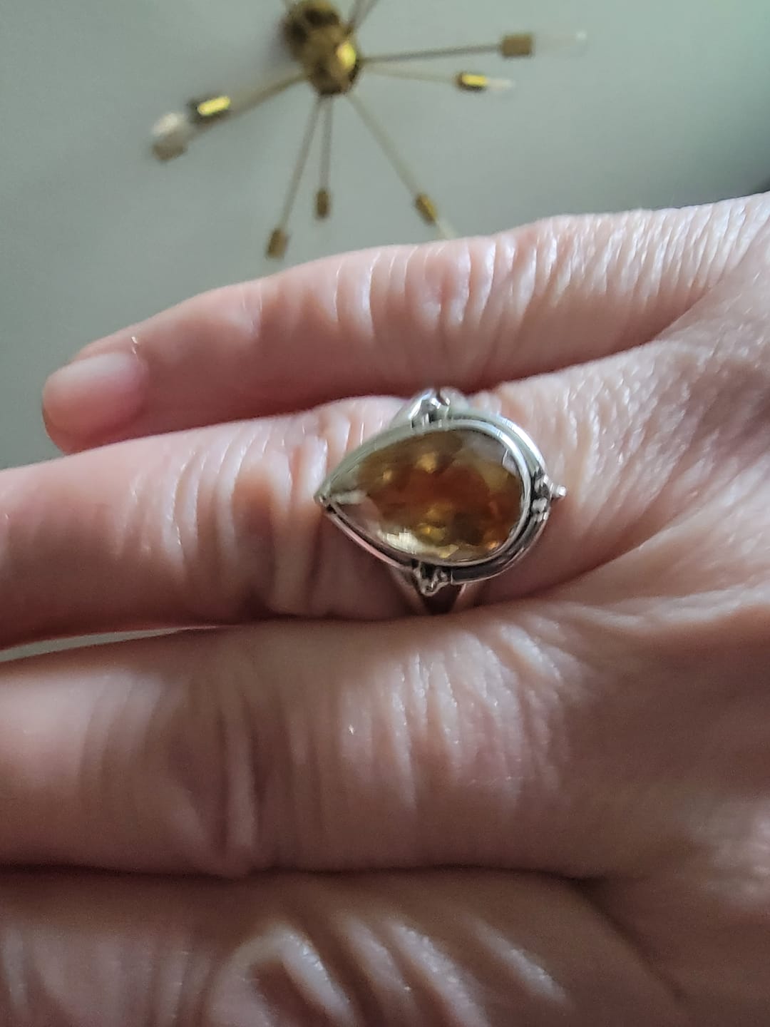 Customer photo review of Citrine Teardrop Ring Sterling Silver