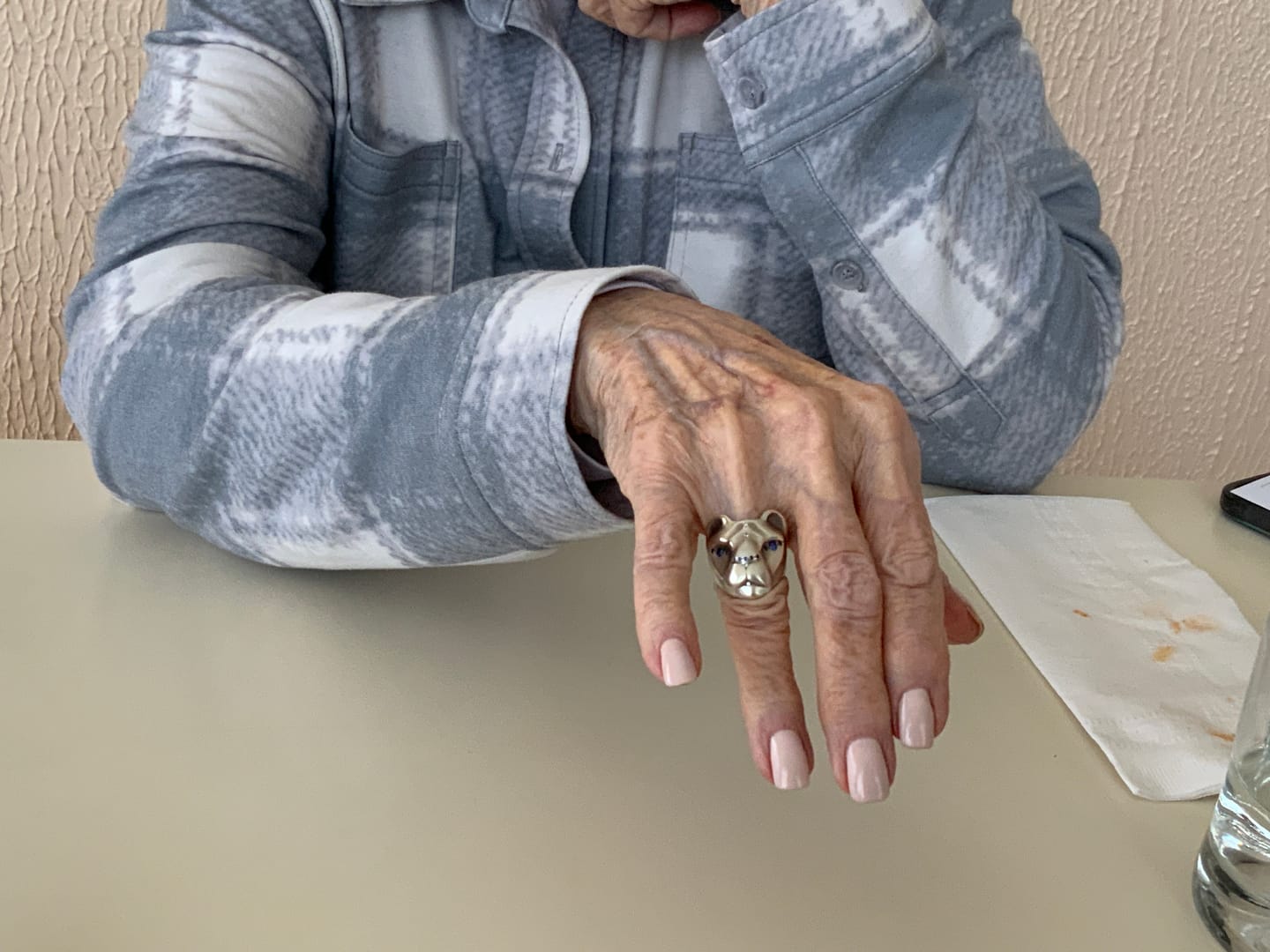 Customer photo review of Blue & White Lioness Ring