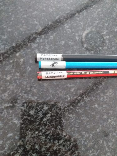 Customer photo review of Wrap-around Pencil & Pen Labels