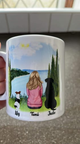 Customer photo review of Girl & Dogs - Life is better with a dog Personalised Mug