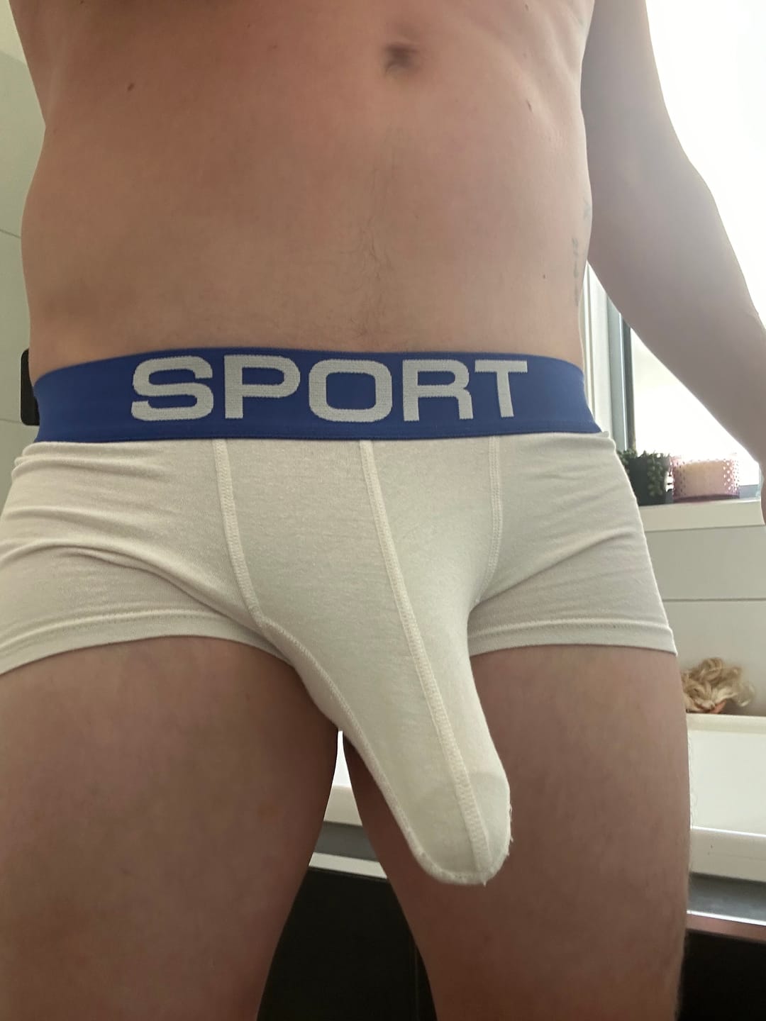 Customer photo review of 3 Pack Mens Sculpt Bulge Shape Support Pouch Underwear