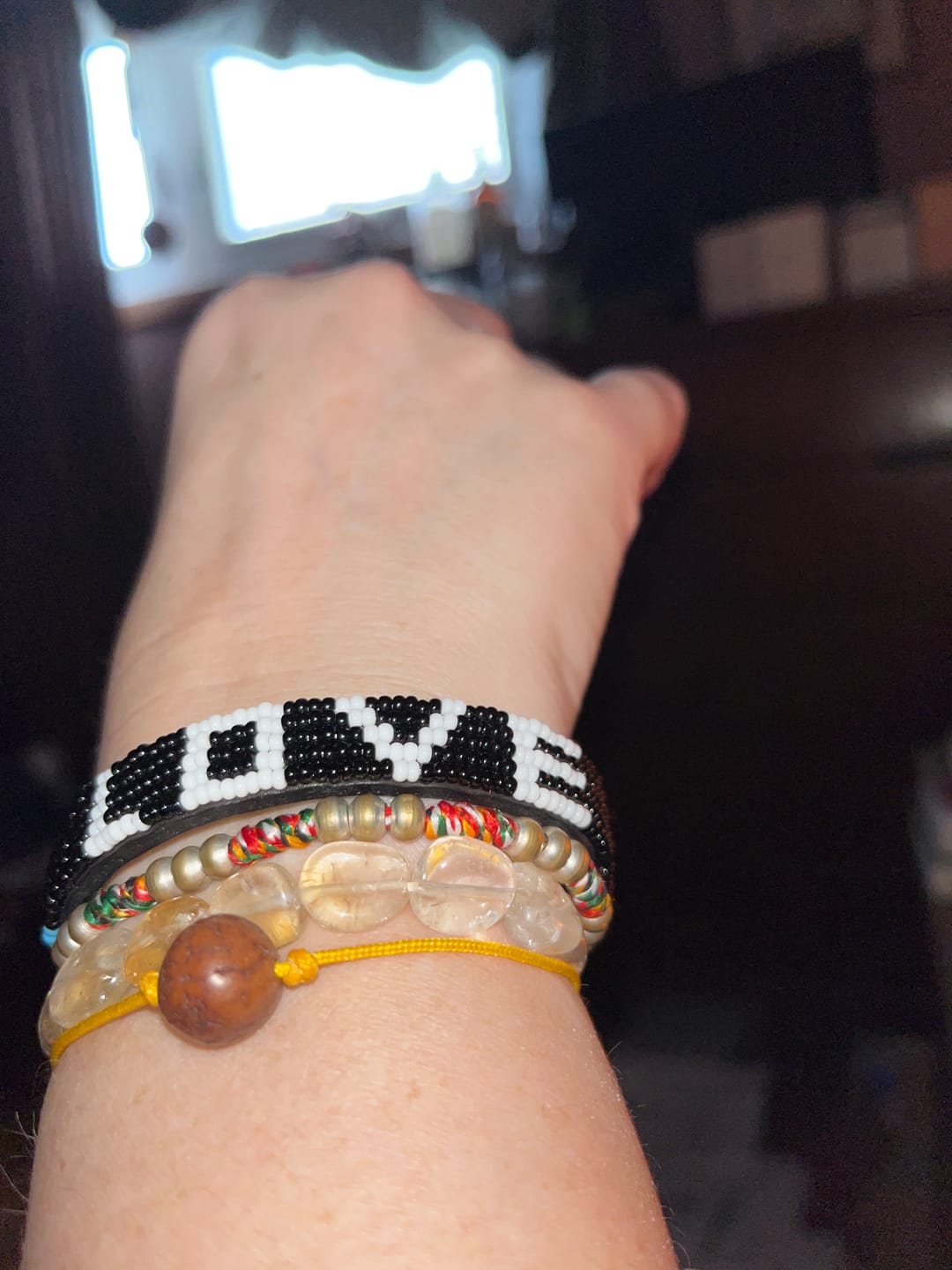 Customer photo review of LOVE Bracelet - Black/White
