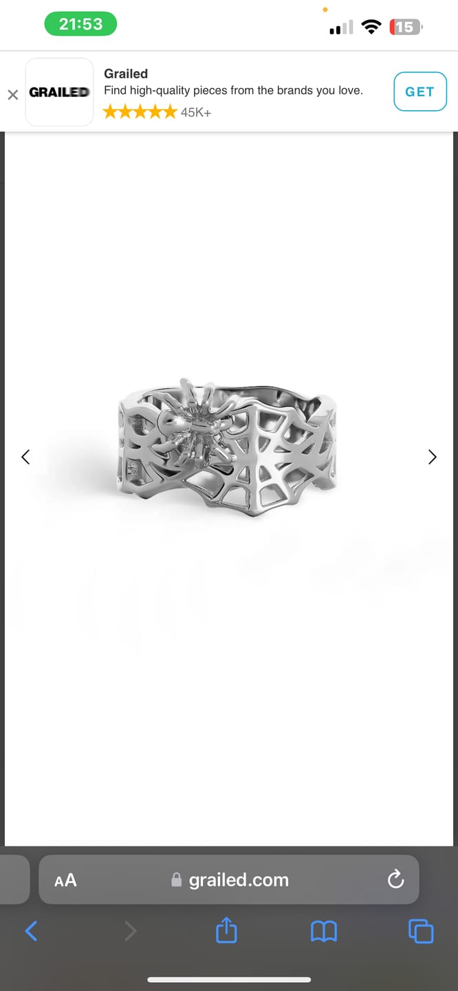 Customer photo review of SPIDER WEB RING