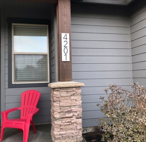Customer photo of Premium Large Address Sign (White 20 Inch Vertical)