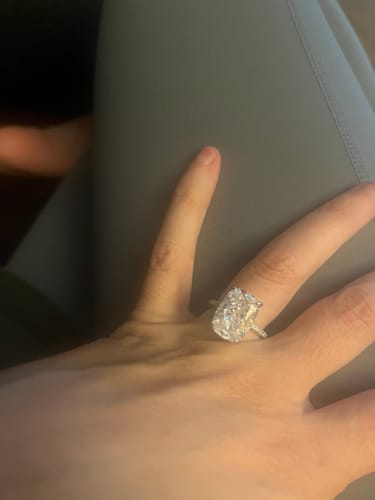 Customer photo review of Louily Luxurious Elongated Cushion Cut Engagement Ring For Women In Sterling Silver