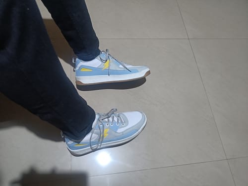 Customer photo review of FONZY Sea Blue L.Grey Men's casual sneaker