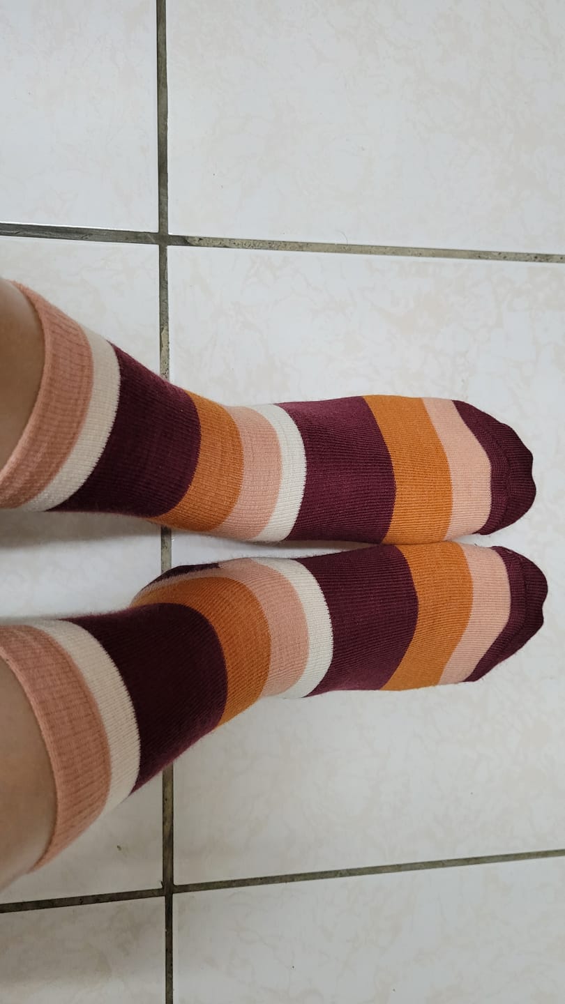 Customer photo review of Suojassa merino wool striped 美麗諾羊毛襪