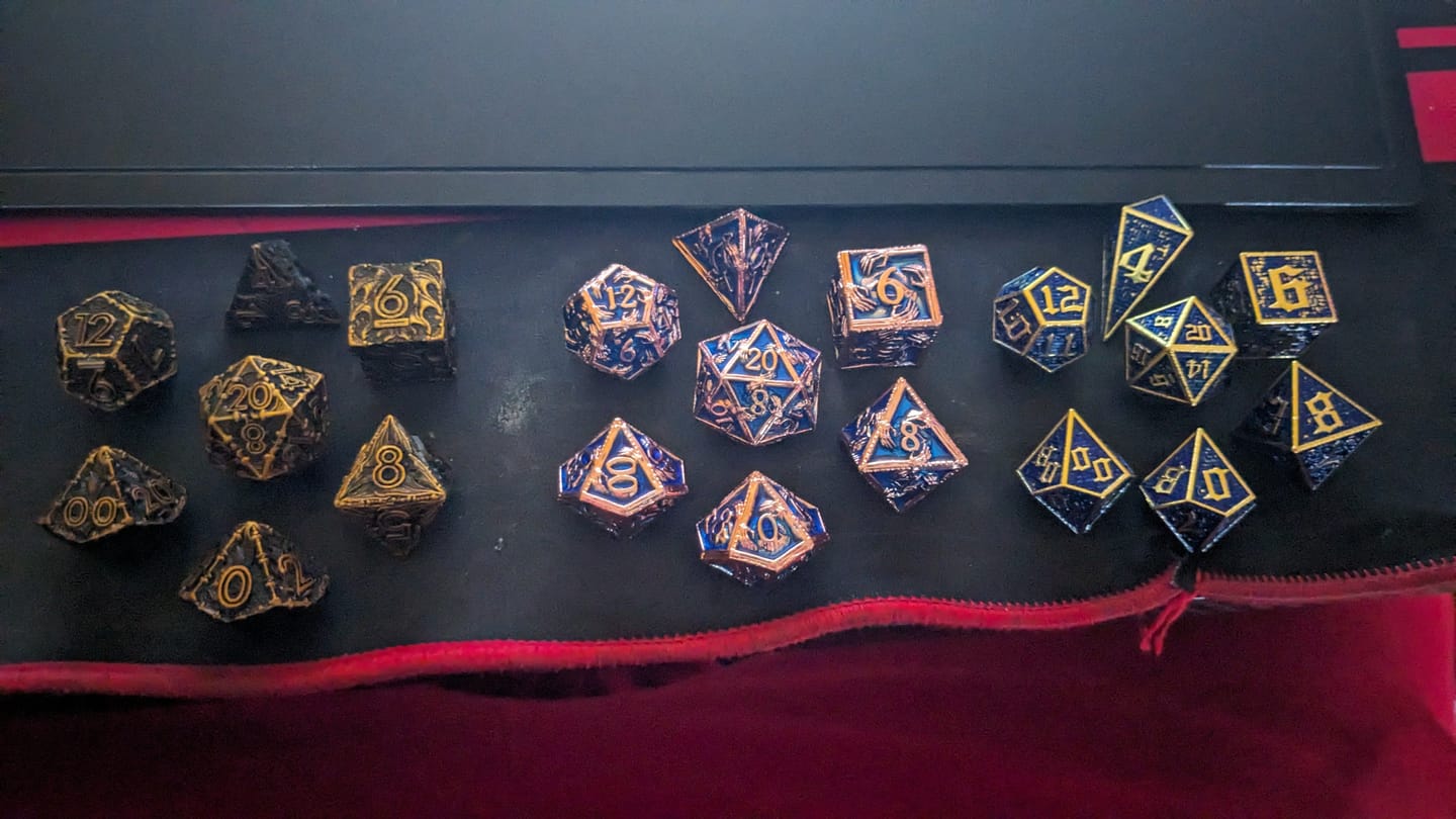 Customer photo review of Mystery Metal Dice Set Subscription