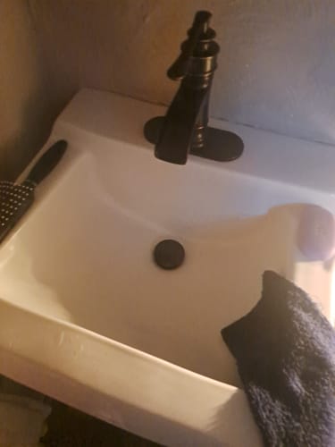Customer photo review of Waterfall Single Hole l Bathroom Faucet Oil Rubbed Bronze