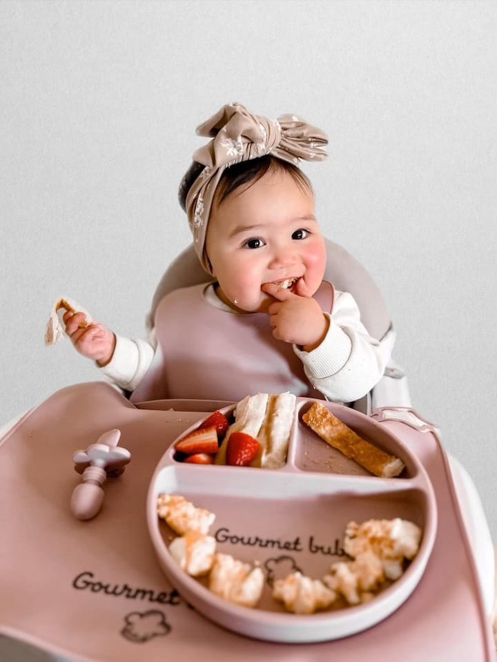 Customer photo review of Gourmet Bubs 8 Piece Feeding Set - Pale Mauve