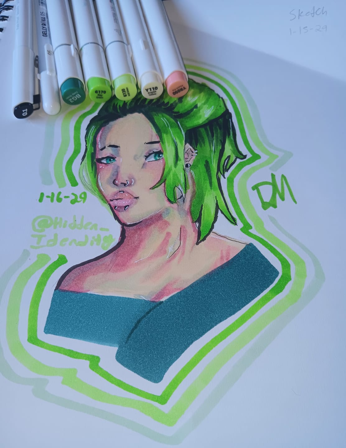 Customer photo review of Ohuhu Molokai Four Tones Extra-wide Tip Alcohol Art Markers