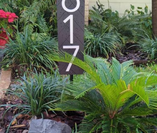 Customer photo of Premium Large Address Sign (Black 20 Inch Vertical)