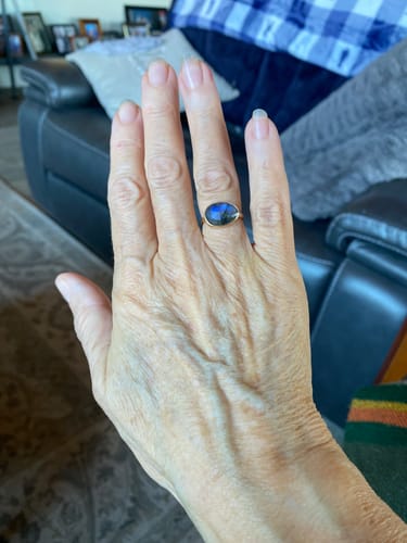 Customer photo review of Gold Labradorite Ring Size 6