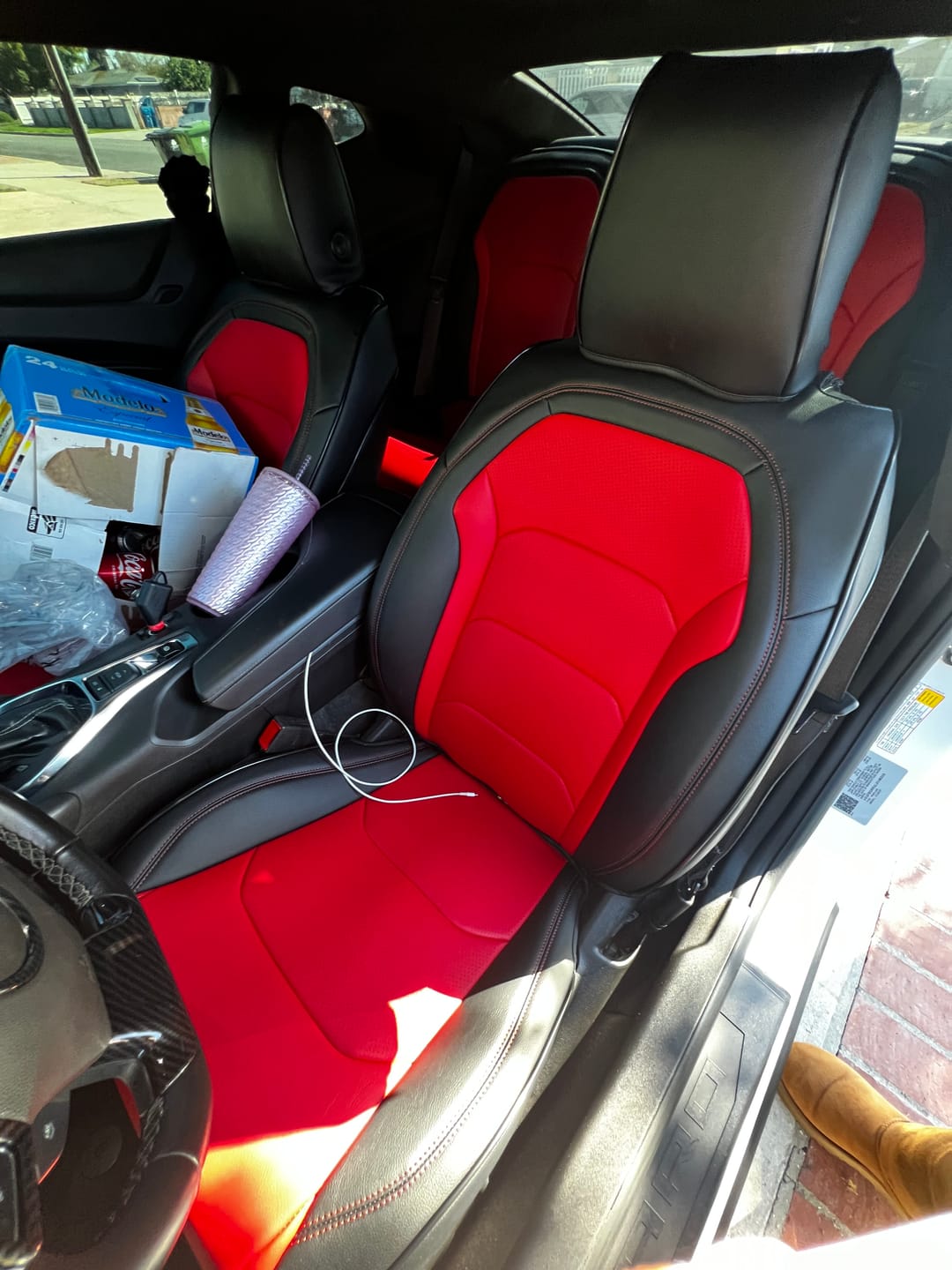 Customer photo review of 6th Gen Camaro Coupe Custom Leather Seat Covers