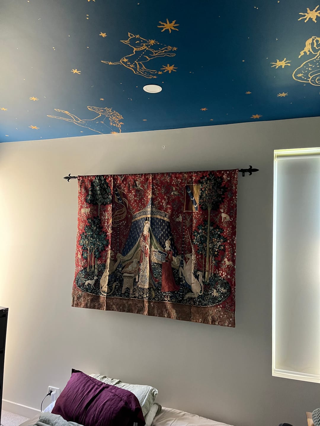 Customer photo review of Lady and the Unicorn Woven Jacquard Tapestry Wall Hanging Belgium Tapestry