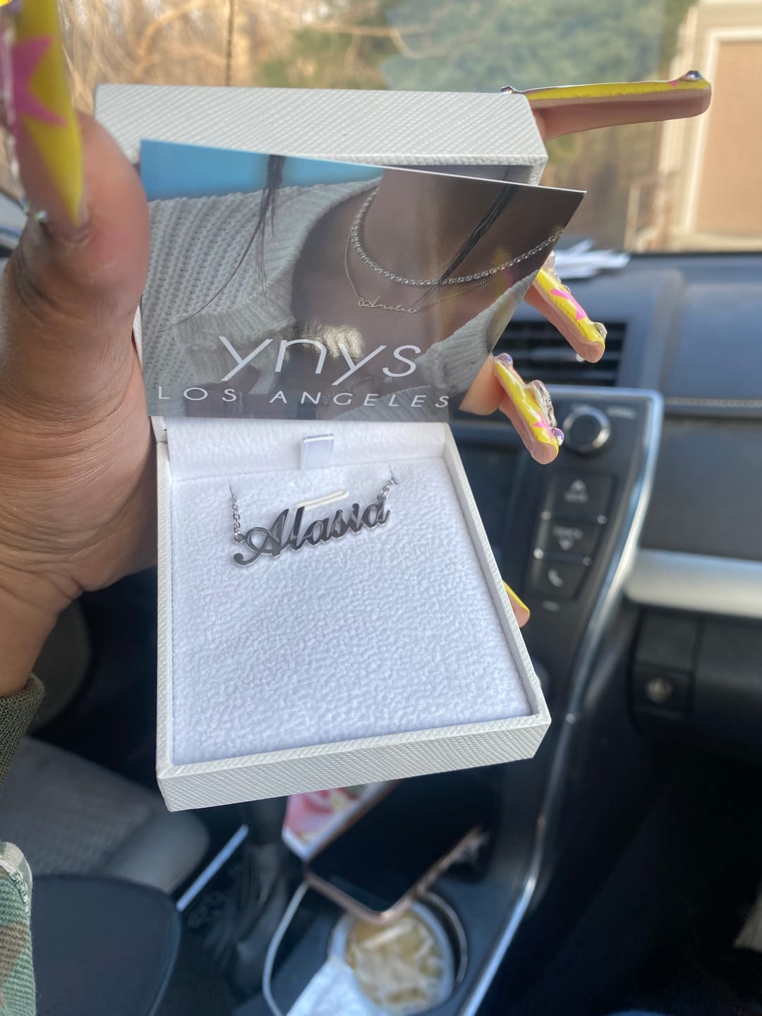 Customer photo review of LUX Name Necklace