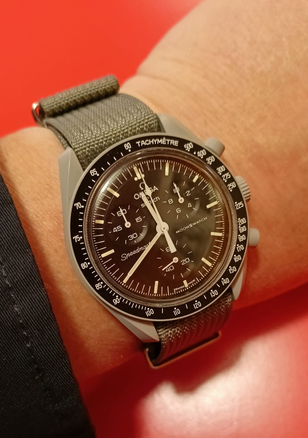 Customer photo review of Bracelet Moonswatch Nylon - Gris