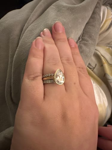 Customer photo review of Bubble Milgrain Bezel CZ Eternity Ring in Sterling Silver