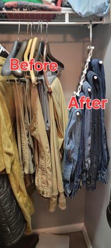 Customer photo review of UrbanStorie® 5 Layer Hanger, Space Saving Non-Slip Cloth Organizer
