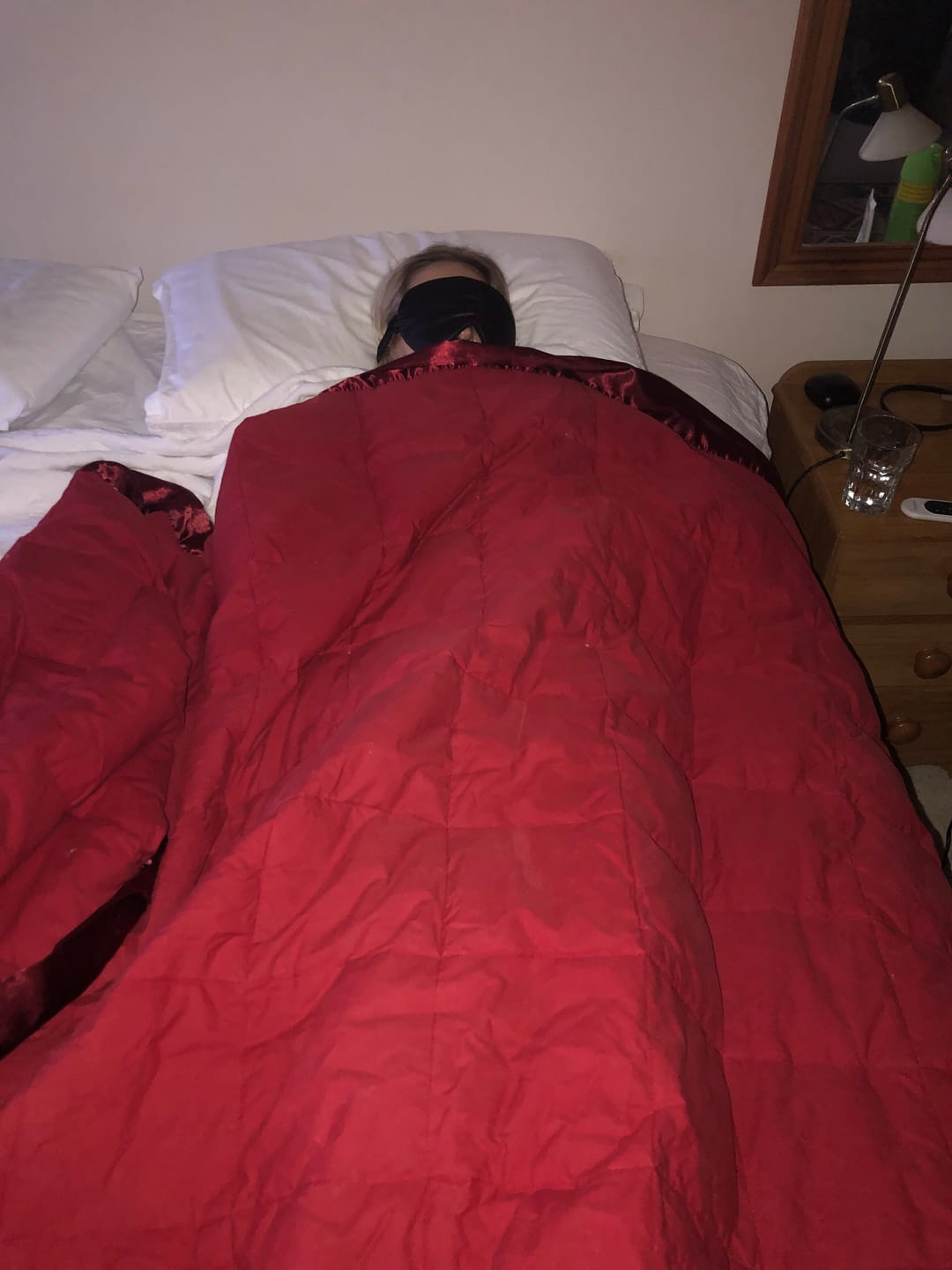 Customer photo review of Silk Sleep Eye Mask - Black