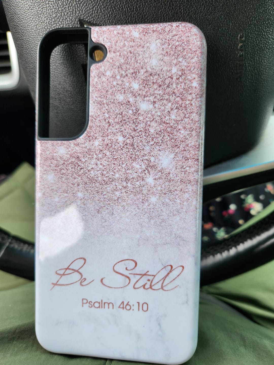Customer photo review of Be Still Psalm 46:10 phone case | Christian gifts