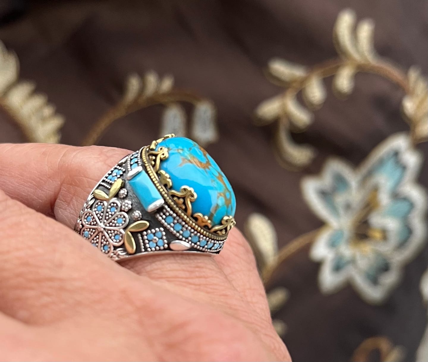 Customer photo review of The Queen's Sterling Silver Turquoise Ring for Women