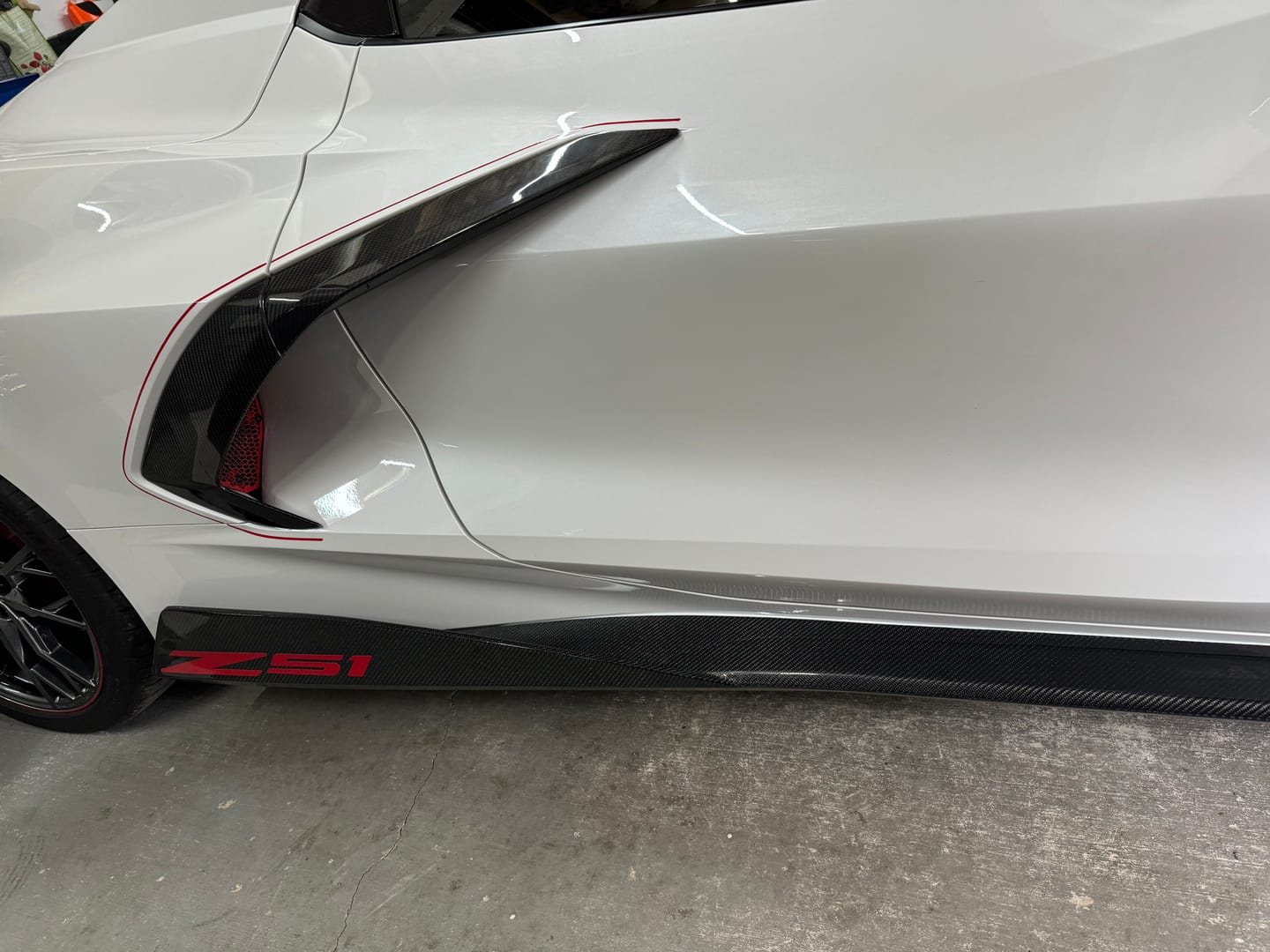 Customer photo review of Corvette C8 Carbon Fiber Side Door Garnish