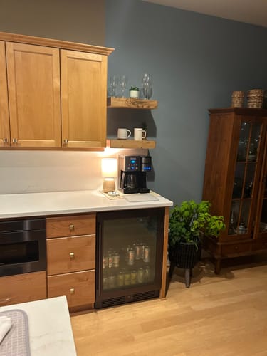 Customer photo review of Modern 3" Thick Floating Shelves