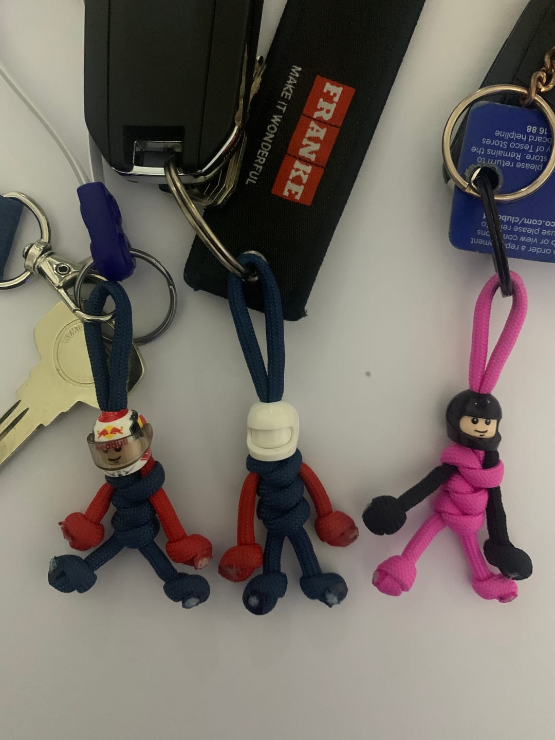 Customer photo review of Black Hot Pink Biker Buddy Paracord Keychain