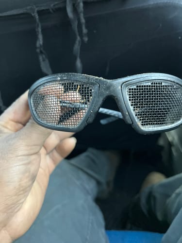 Customer photo review of Safety Glasses Black Wire Mesh - Trifecta - Pyramex SB74WMD
