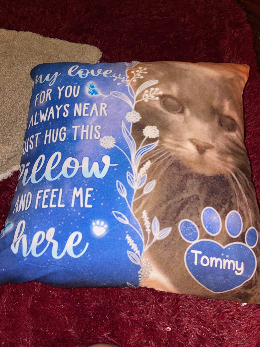 Customer photo review of Custom Photo My Love For You Is Always Here - Memorial Personalized Custom Pillow - Sympathy Gift, Gift For Pet Owners, Pet Lovers