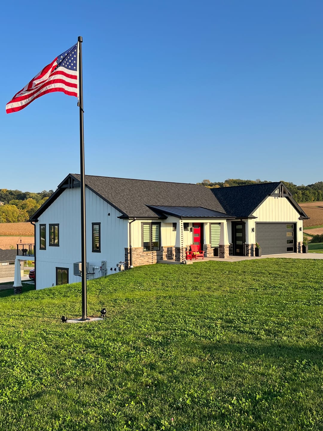 Customer photo review of 25 ft. Commercial Flagpole with Internal Cable Halyard Rated at 117 MPH