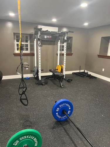 Customer photo review of All-in-One Home Gym Power Rack Package Raptor F22