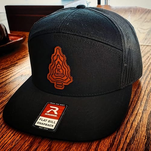 Customer photo review of Flat Bill Seven-Panel Leather Patch Hat - Richardson 168