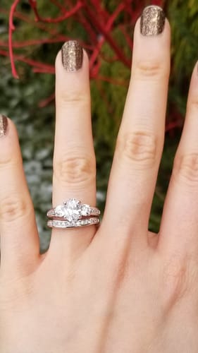 Customer photo review of 3-Stone 1.2ct Oval CZ Ring in Sterling Silver