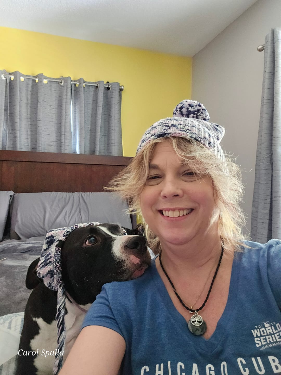 Customer photo review of Knit Matching Human Pom Hats