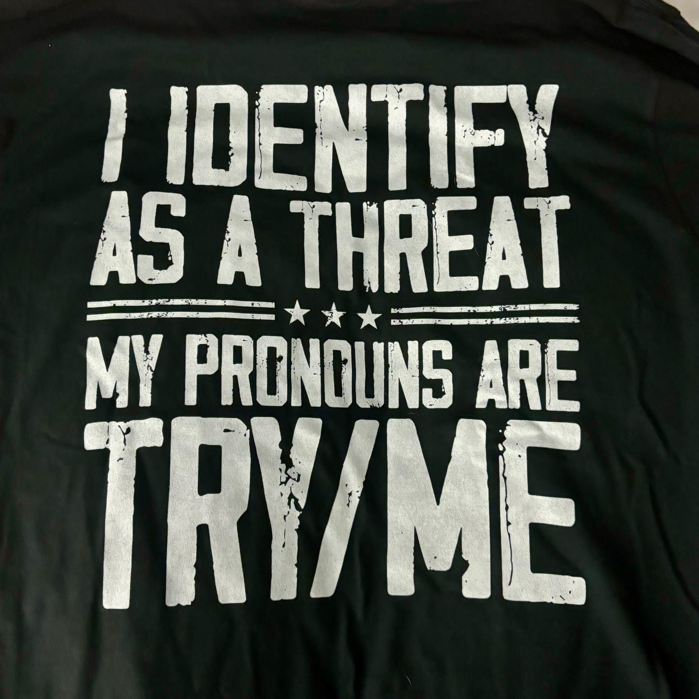 Customer photo review of I Identify As A Threat
