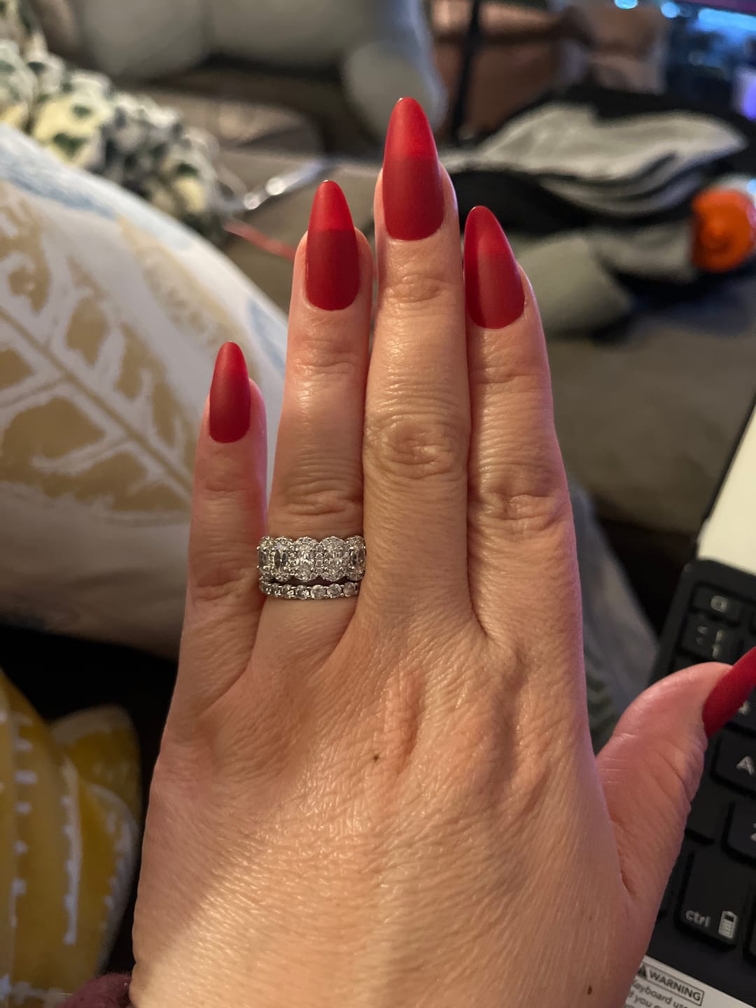 Customer photo review of 5-Stone CZ Band in Sterling Silver