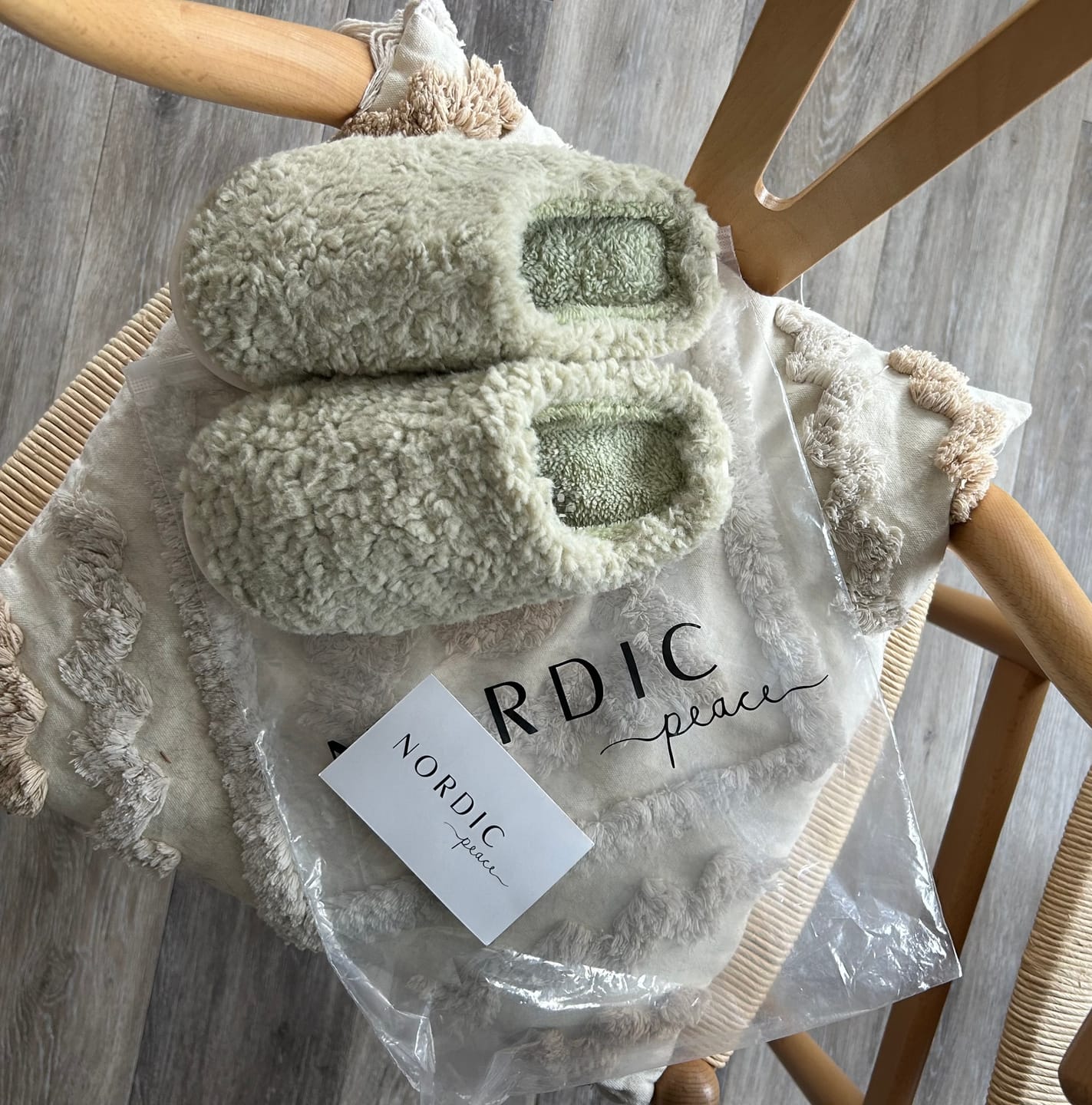Customer photo review of Nordic Plush Slippers