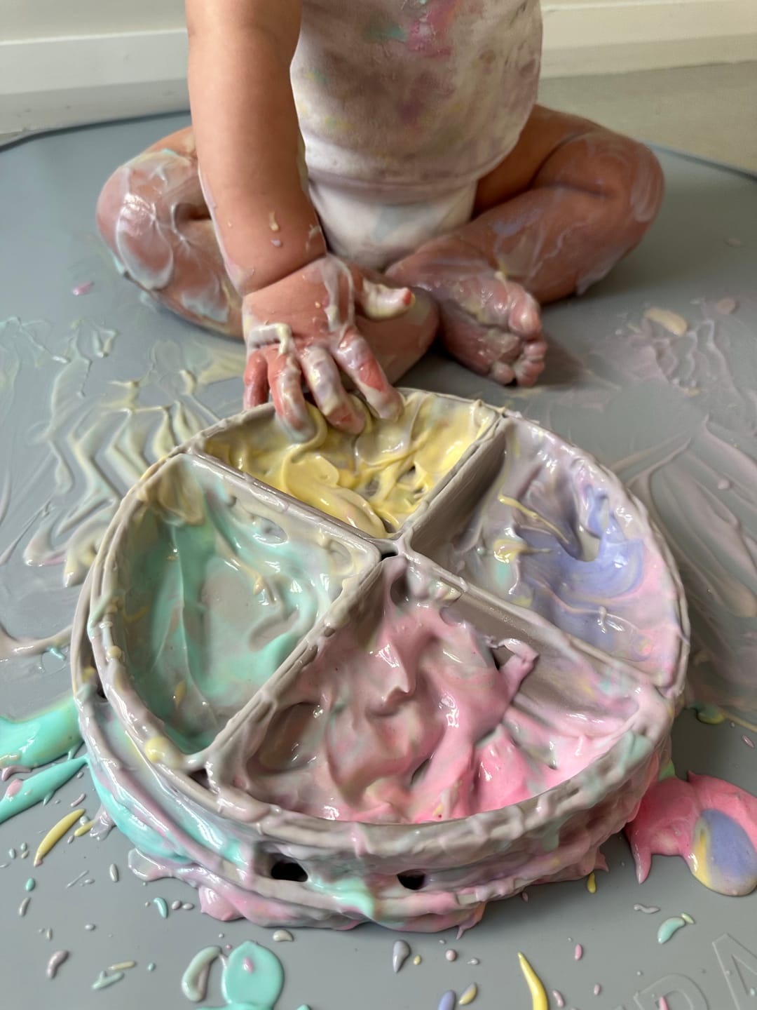 Customer photo review of Multi-Use Divider Tableware Set - Misty Sky