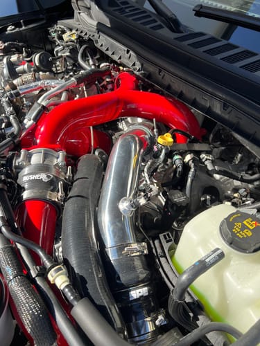 Customer photo review of SPE Motorsport 2023+ 6.7L HO Powerstroke Hot Side Intercooler Pipe