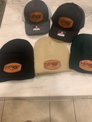Customer photo review of Custom Leather Patch Beanie