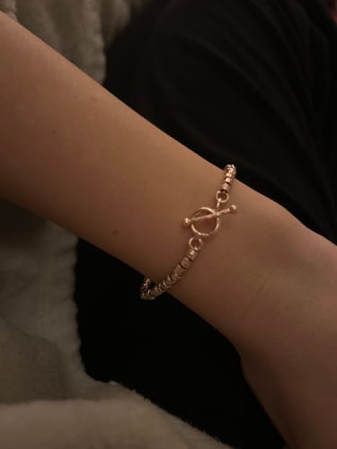 Customer photo review of Pepite rosa gold m “s” chiusura a "T" in argento 925