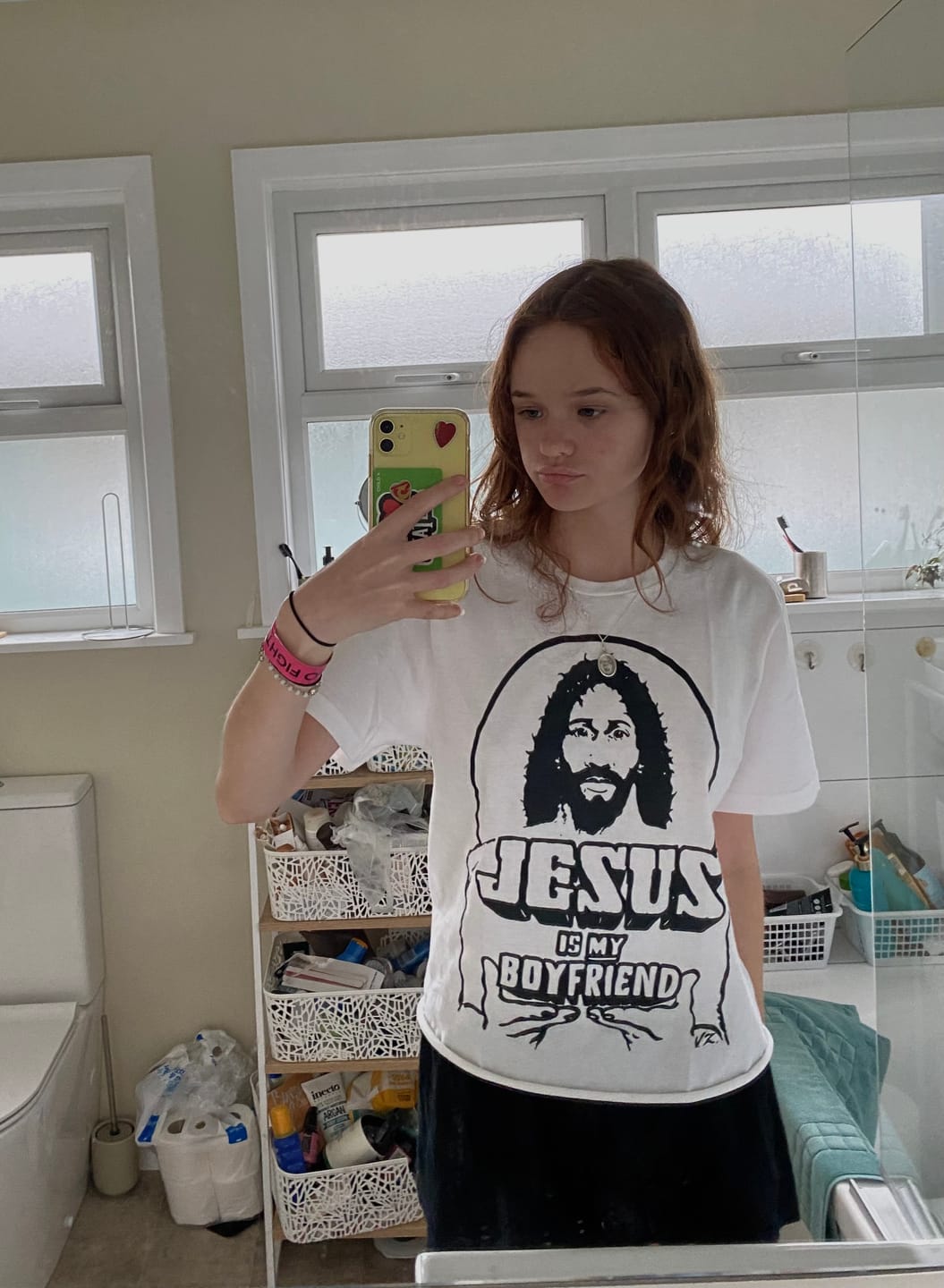 Customer photo review of JESUS IS MY BOYFRIEND T-SHIRT