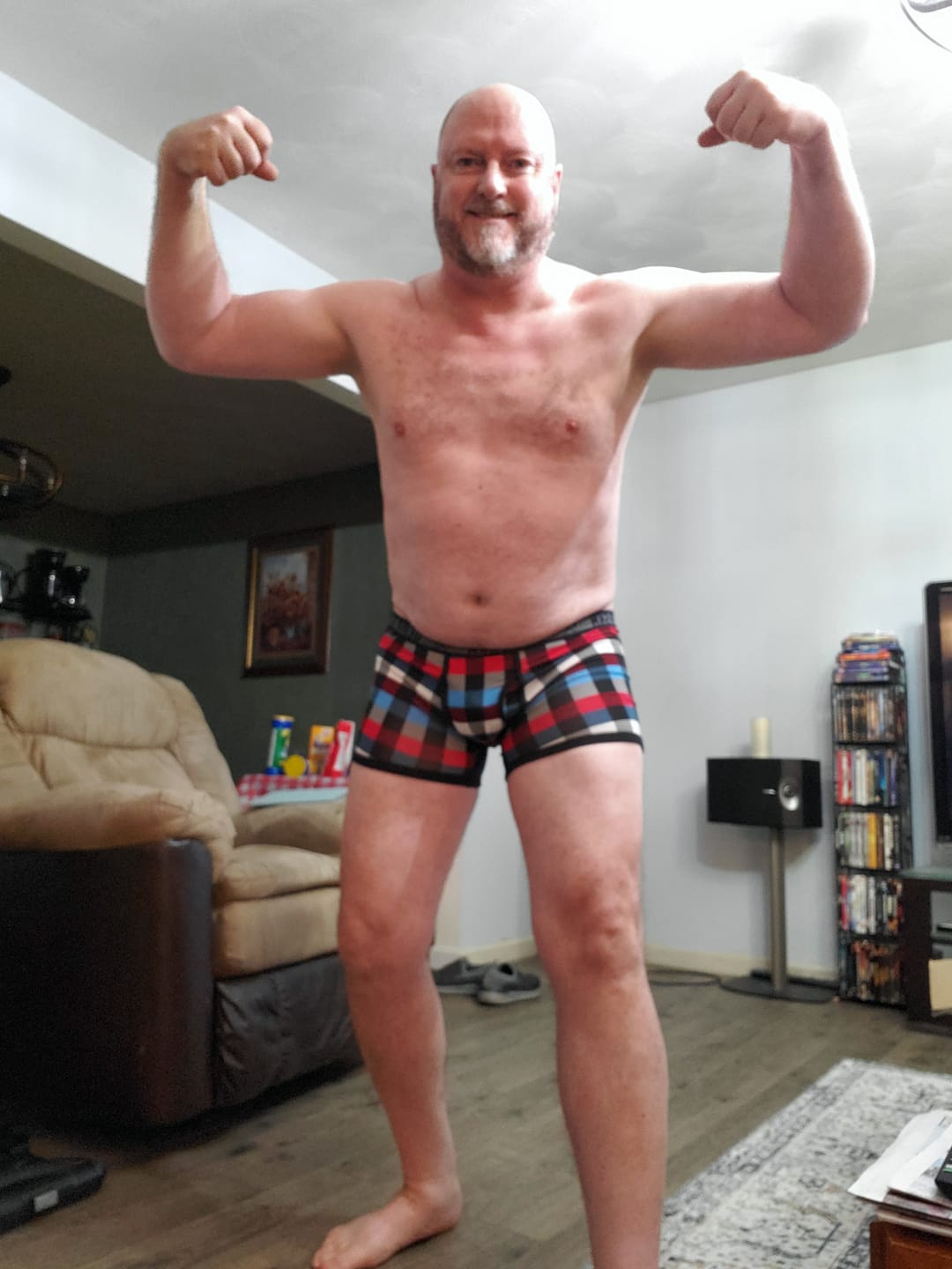 Customer photo review of Bamboo Boxer Brief - Rustic Red & Blue Backwoods